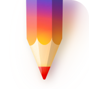 Première icône : un crayon multicolore