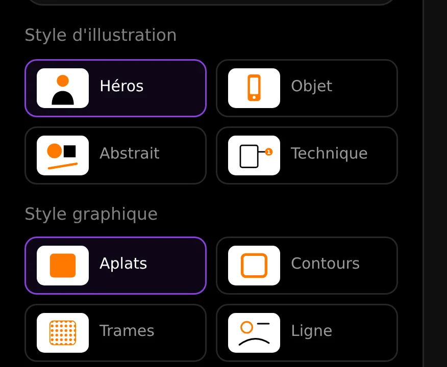 Les styles d’illustration et les styles graphiques de Vecto